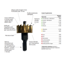 sega-a-tazza-fresa-a-tazza-con-gambo-HSS-rivestimento-titanio-con-scatico-laterale-del-truciolo-diametro-da-11mm-a-90mm-STELLA-BIANCA-36T-made-in-Italy