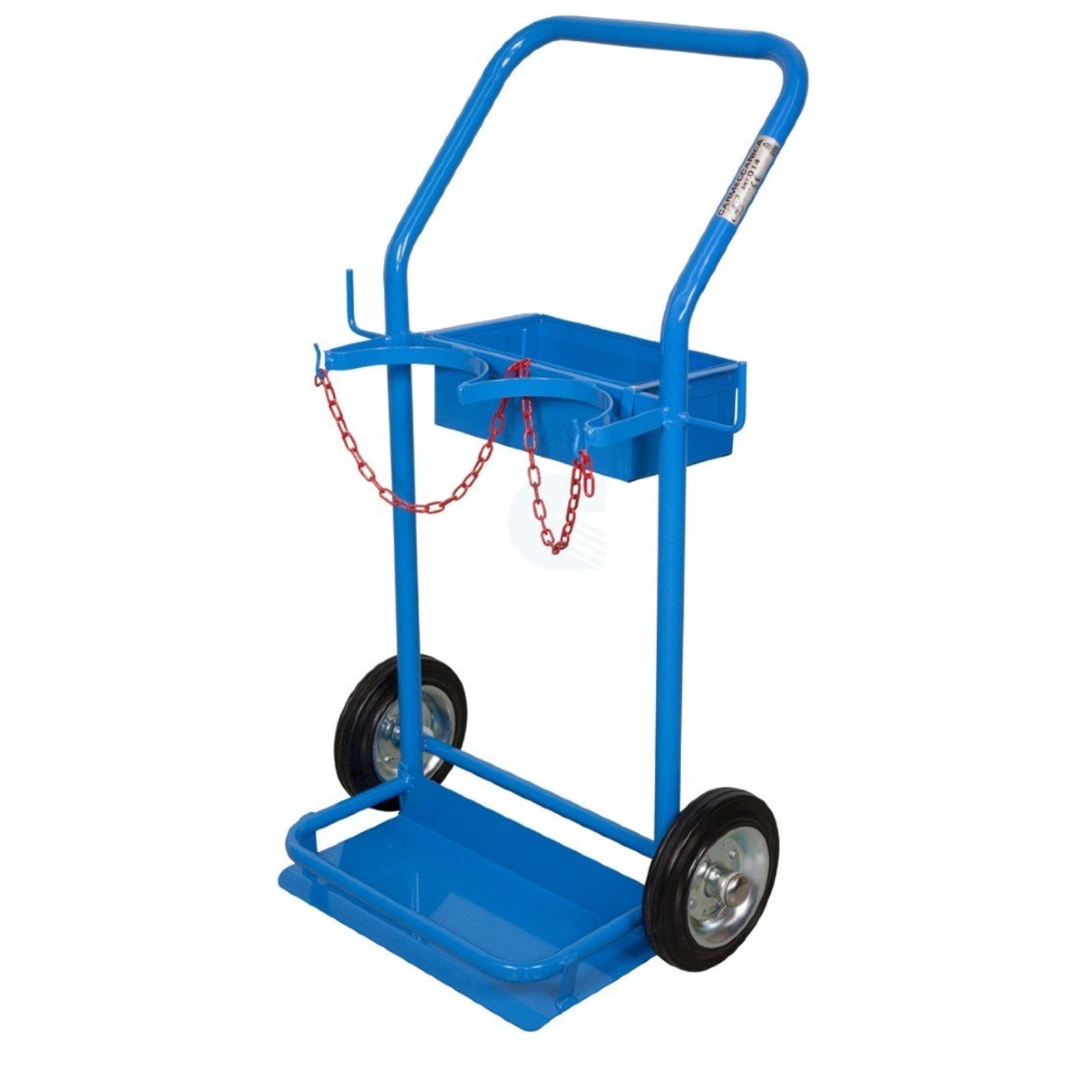 Carrello Porta Bombole Ossigeno/Azoto – In Acciaio, Con Ruote, Per Bombole Da 10/15/20 Litri, Dimensioni 17x80 Cm