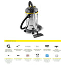 Aspiratore-polveri-liquidi-LAVOR-WT-30-XEL-con-fusto-acciaio-inox-da-30lt