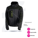 Giacca tecnica ZONCOLAN con cappuccio Grigio/Nero T. S a 3XL.