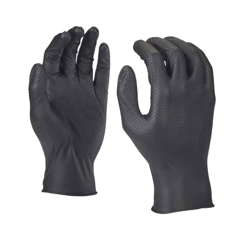 Guanti-nitrile-monouso-senza-polveri-con-superficie-esterna-antiscivolo-Taglia-S-M-L-XL-2XL-COLORE-NERO-MILWAUKEE-ORIGINAL