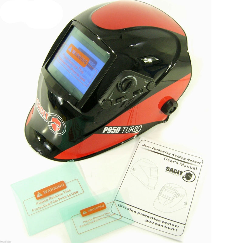 Sacit P950 Helmet Solderinger Running 4 Sensors Solar Cell Tig Mig MMA
