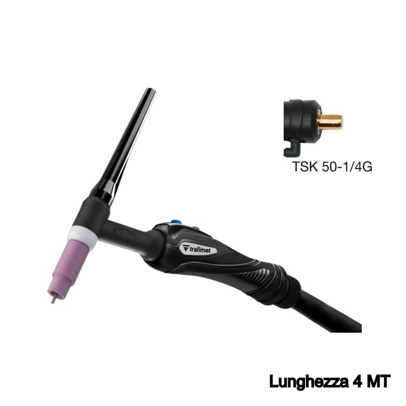 Torcia saldatura TIG 26HF 4mt raffreddamento liquido att.50mmq TRAFIMET EXPERTIG 26HF 4MT