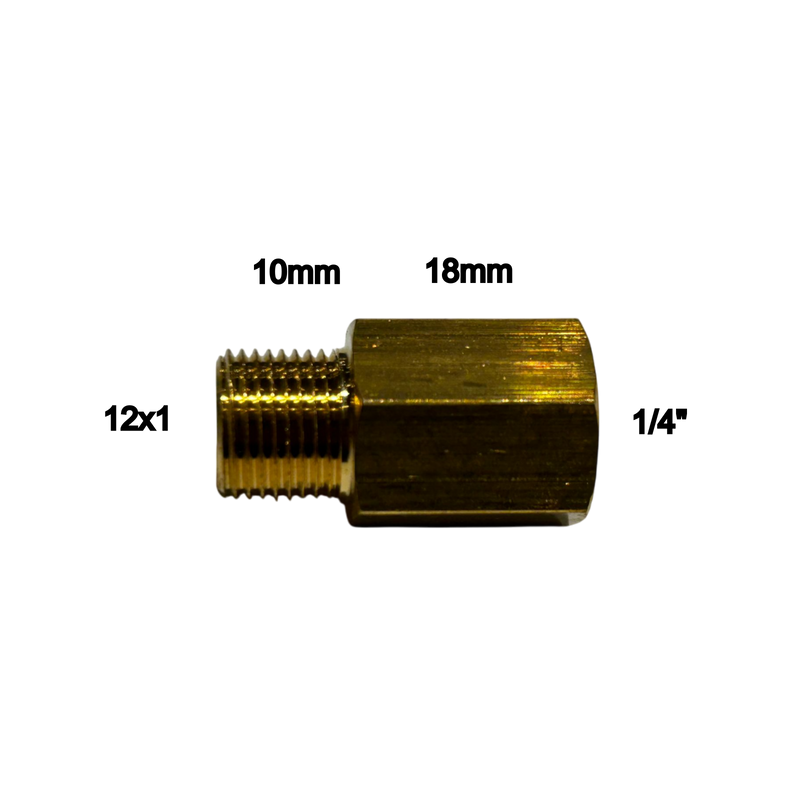 Adattatore attacco Gas per torcia TIG M12x1 F1/4" TRAFIMET FA5105