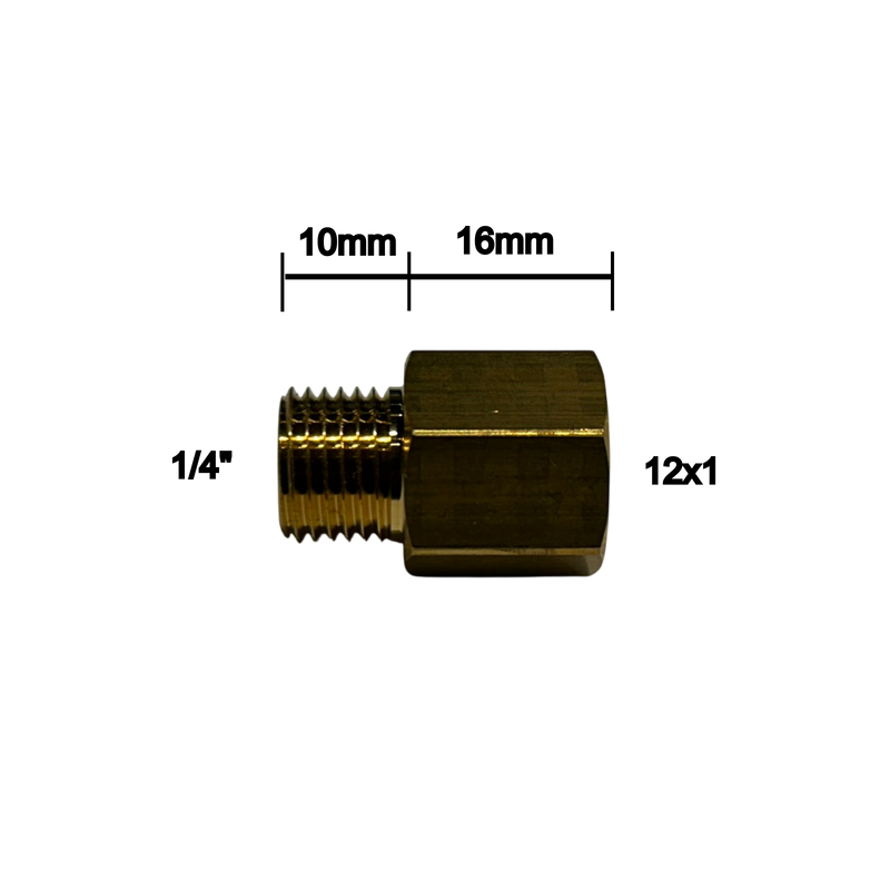 Adattatore attacco Gas per torcia TIG F12x1 M1/4" TRAFIMET FA5121