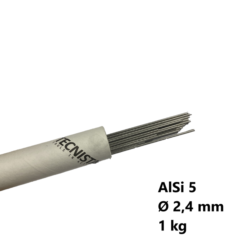 Barrette bacchette verghette TIG saldatura alluminio silicio AlSi5 lunghezza 1000mm prezzo al kg