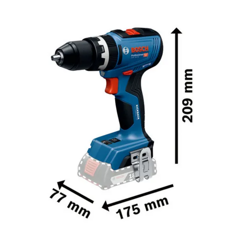 Trapano-avvitatore-a-percussione- batteria-18V-(batterie-non-incluse-nella-spedizione)-con-motore-da-65Nm-di-coppia-Compatto-e-maneggevole-Perfetto-per-numerose-mansioni:-Installatore-cartongessista-elettricista-e-non-solo.
BOSCH-GSB-18V-65-06019N3301