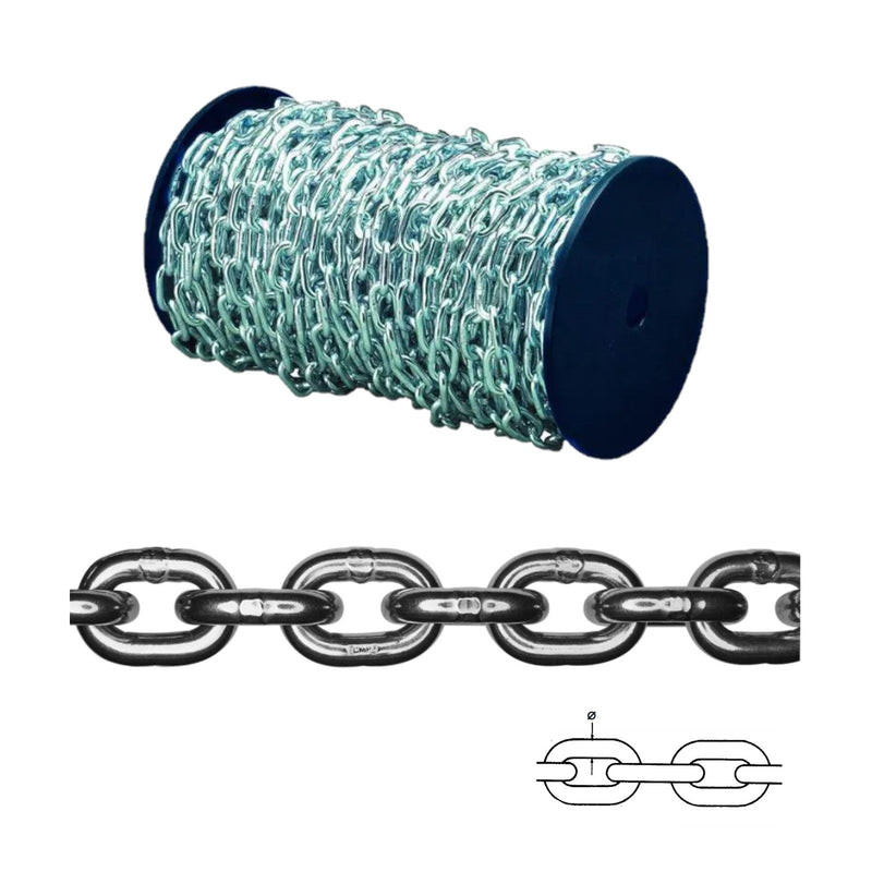 Catena Genovese Acciaio Zincato al metro diametro 2.2-2.8-3.4-5.0-6.0-7.6mm