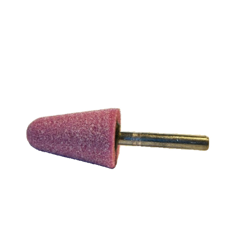 Moletta Conica abrasiva con gambo diametro 6 mm in corindone rosa 2 modelli disponibili
