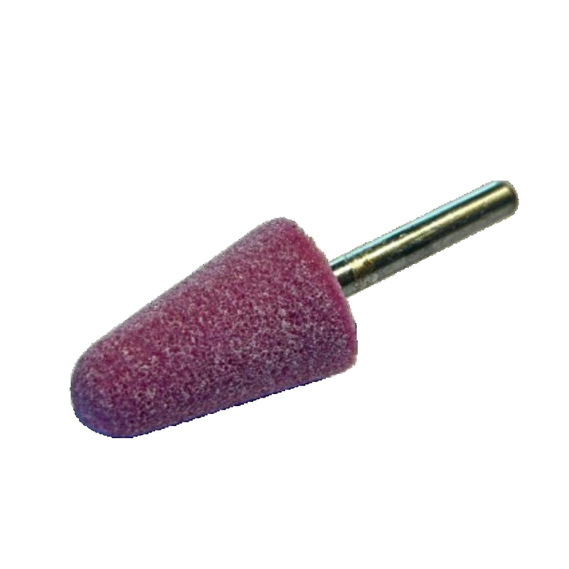 Moletta Conica abrasiva con gambo diametro 6 mm in corindone rosa 2 modelli disponibili