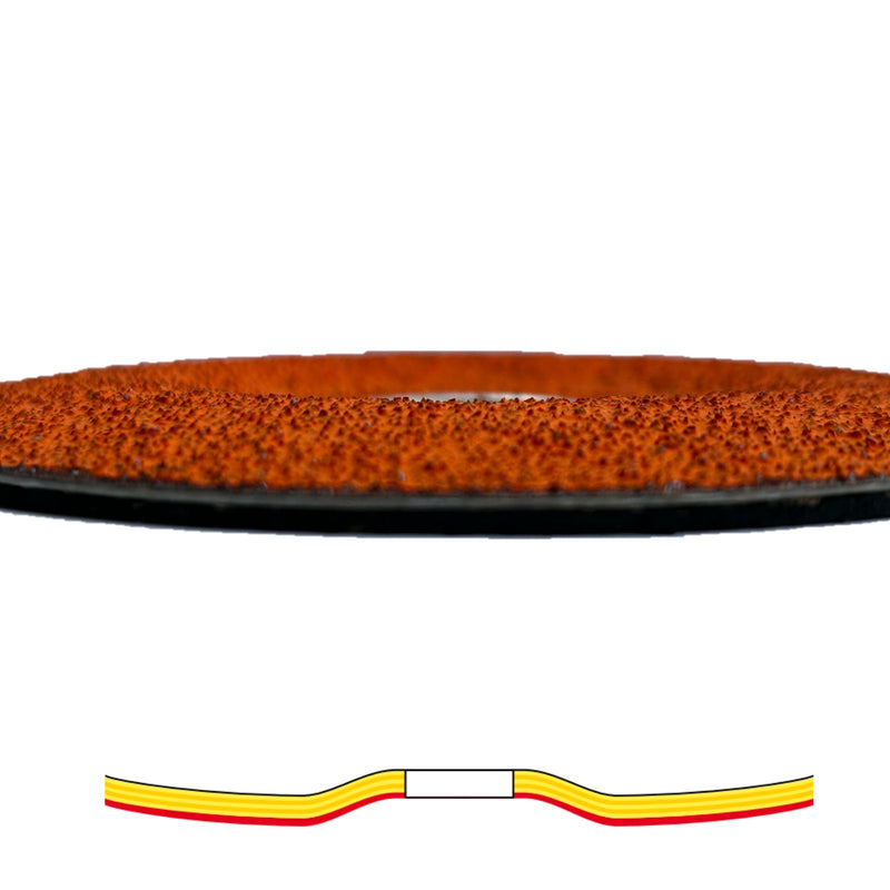 disco-abrasivo-a-centro-depresso-grana-36-diametro-125mm-GLOBE-FLEXCELLECE-per-acciaio-e-acciaio-inox