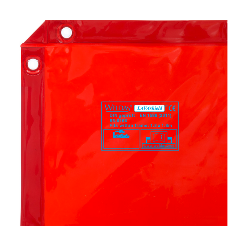 Tenda rossa oscurante rossa per saldatura 2340X1740mm con ganci WELDAS ECO 55-6168 LAVAshield