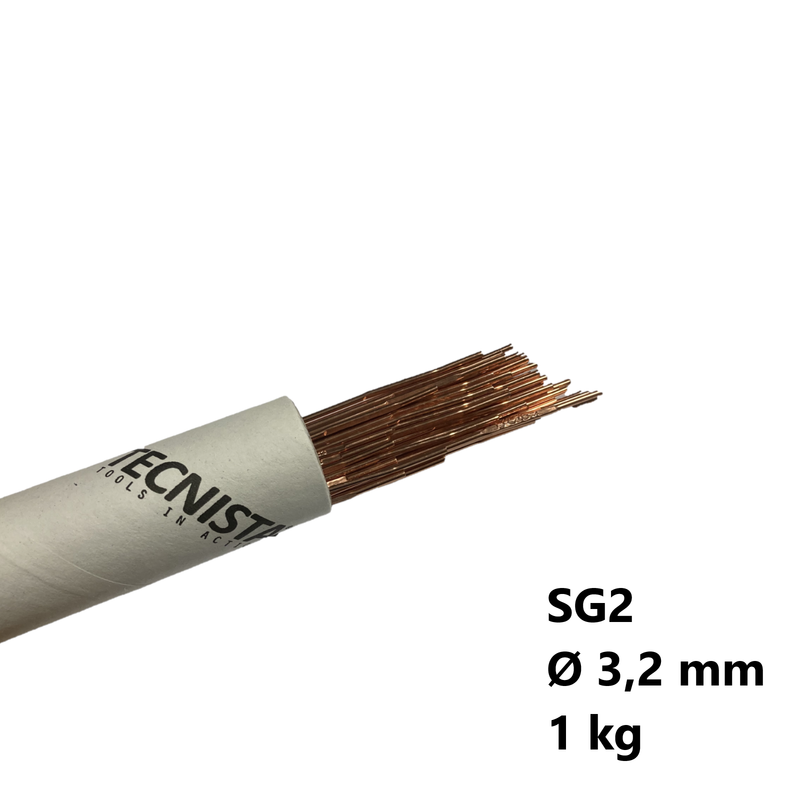 1 kg Barrette bacchette saldatura TIG ferro SG2 ramate lunghezza 1000 mm diametro 1,2 - 1,6 - 2,0 - 2,4 - 3,2 mm
