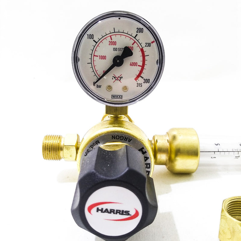 Harris pressure reducer for Argon mixture / CO2 zero compensation flow meter