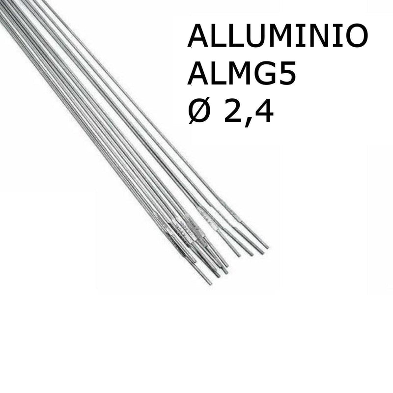 Bacchette AlMg5 Alluminio diametro 2,4mm per Saldatura TIG Verghette Barrette Lunghezza 1000mm 1 kg=94pz - Tecnista