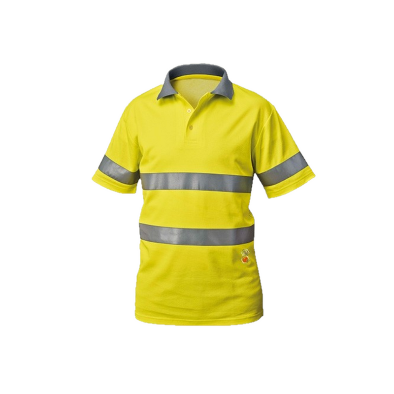 Polo high visibility with yellow or orange short sleeve