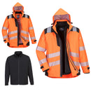 Giacca-calda-antipioggia-idrorepellente-ALTA-VISIBILITA'-3in1-arancio-dalla-taglia-S-alla-4XL-PORTWEST-PW365