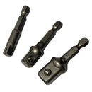 Tre adattatori inserti per trapano attacco 1/4" per bussole quadro da 1/4" 3/8" 1/2"