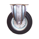 Ruota supporto fisso in lamiera d'acciaio, gommata 125x37,5 LAG 12462