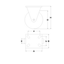 Ruota con supporto fisso in alluminio e poliuretano 200x50 LAG 26131