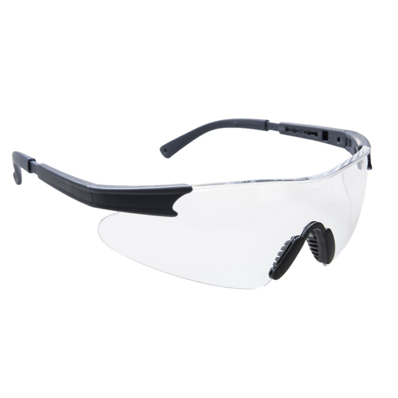 Occhiale trasparente curvo di sicurezza leggero e resistente PORTWEST PW17