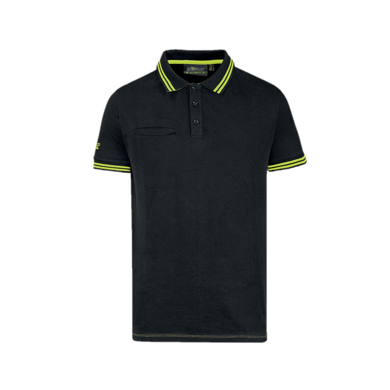 Yellow, orange or green summer short sleeve polo shirt sizes M to 2XL Upower WAY