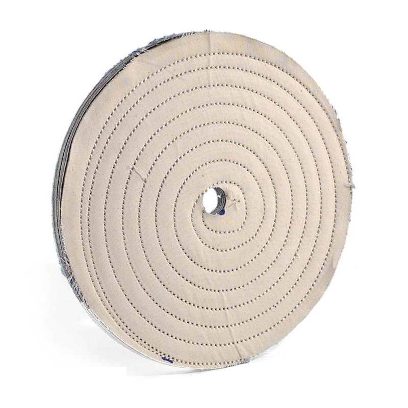 Disco trapuntato in cotone per lucidatura diametro 150 mm foro da 12 o 20 mm ROSVER DCT