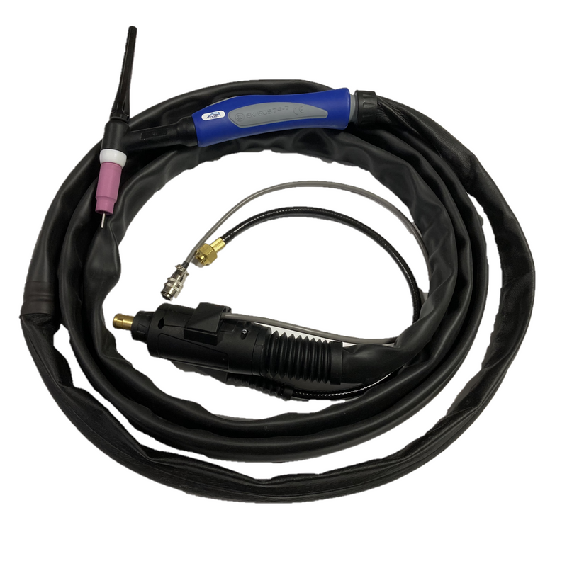 TIG torch series 26 air-cooled 4 meters with 50 sqmm, gas and 5pin connection for PONTIG202 AC / DC
