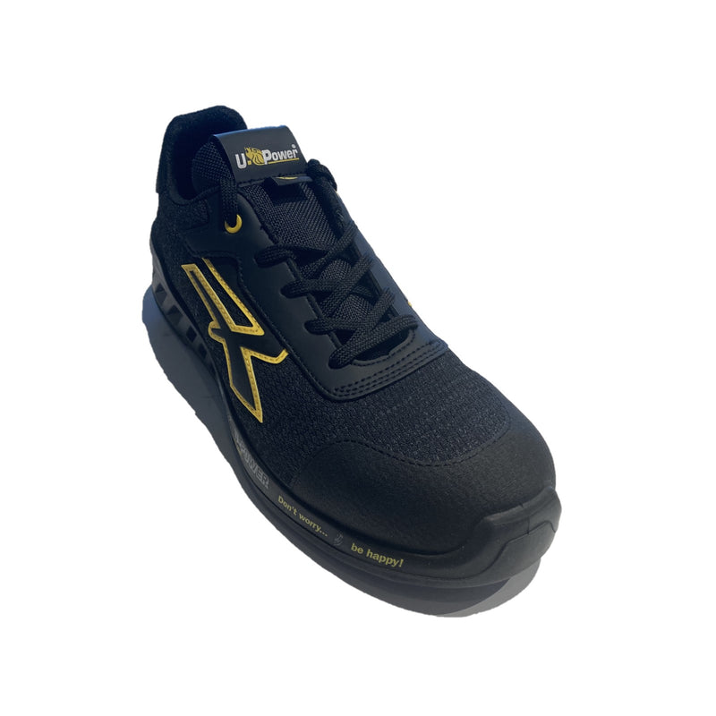 Black / yellow low summer safety shoe S1P UPOWER FRANK sizes from 39 to 45