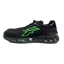 Scarpa antinfortunistica bassa nero/verde S3 UPOWER STEVE taglie da 40 a 45