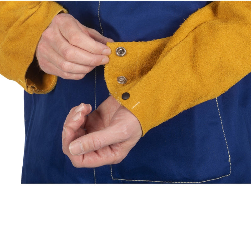 Giacca saldatore Weldas Yellow Jacket con maniche in crosta di bovino Tg. L-XL-2XL-3XL