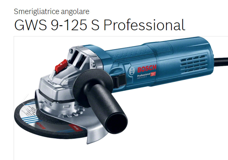 Professional Bosch polisher grinder GWS 9 125 S with revolutions adjustment