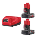 2 x 6.0 ah batteries set with Milwaukee M12 NRG-602 charger