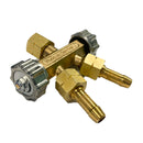 Valvola-derivazione-2-vie-con-rubinetto-epr-riduttore-di-pressione-GAS-OSSIGENO-attacco-3/8"-portagomma-da-8mm