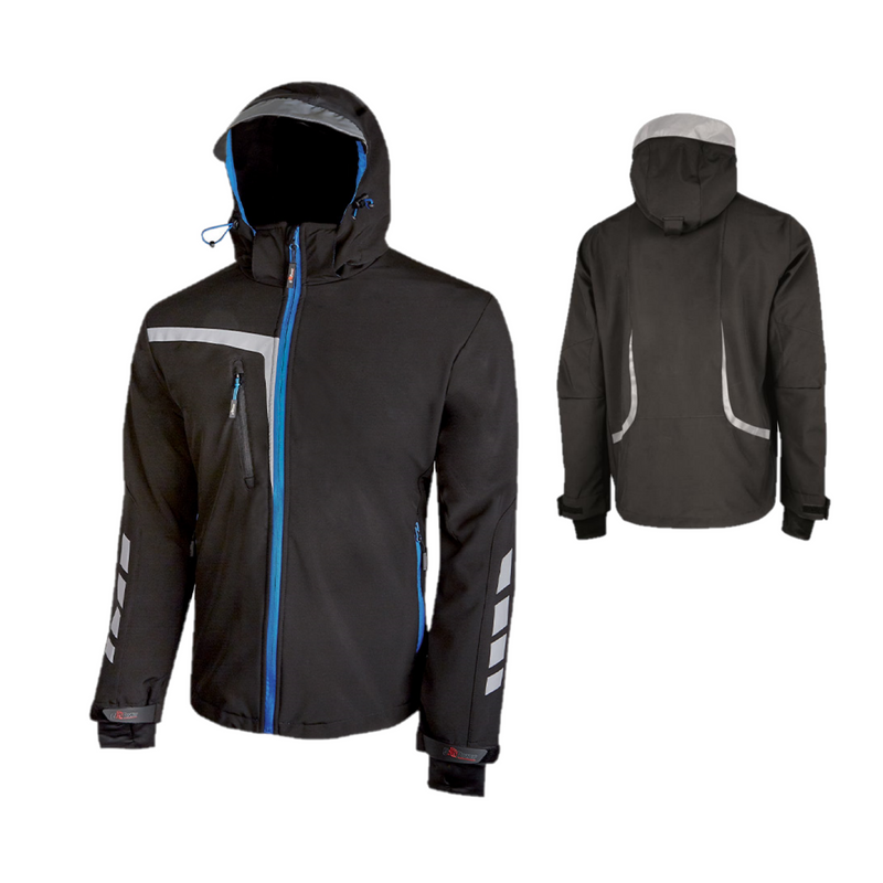 giacca-da-lavoro-soft-shell-UPOWER-QUICK-black-carbon-Blu/Nero-taglie-M-L-XL-