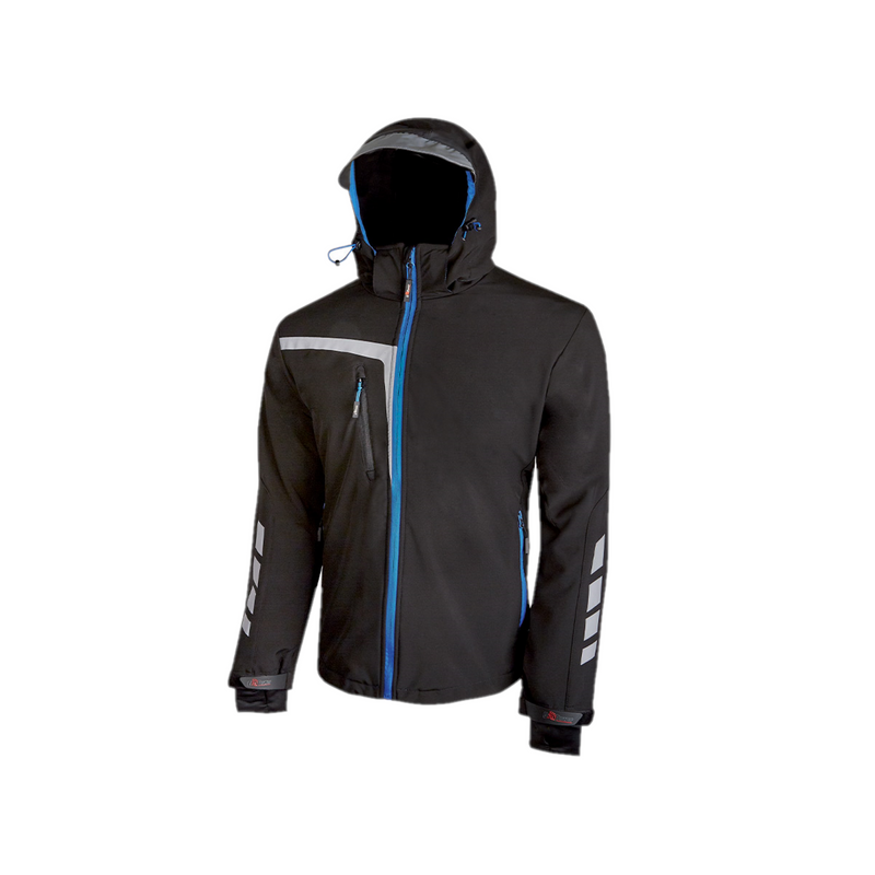 giacca-da-lavoro-soft-shell-UPOWER-QUICK-black-carbon-Blu/Nero-taglie-M-L-XL-