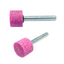 Moletta cilindrica con gambo diametro 6 mm in corindone rosa diversi modelli e diametri disponibili