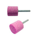 Moletta cilindrica con gambo diametro 6 mm in corindone rosa diversi modelli e diametri disponibili