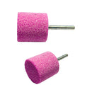 Moletta cilindrica con gambo diametro 6 mm in corindone rosa diversi modelli e diametri disponibili