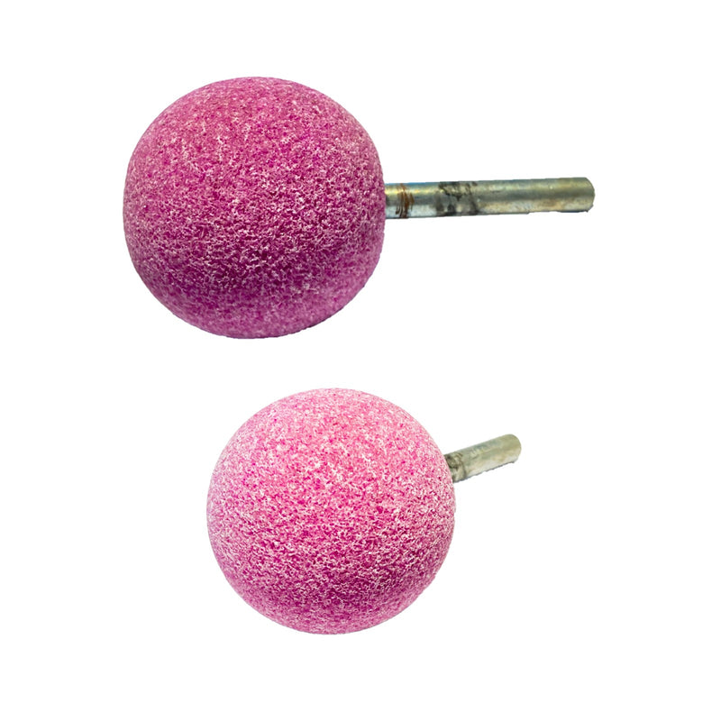 Spherical wheel with 6 mm diameter shank in pink corundum 4 models available