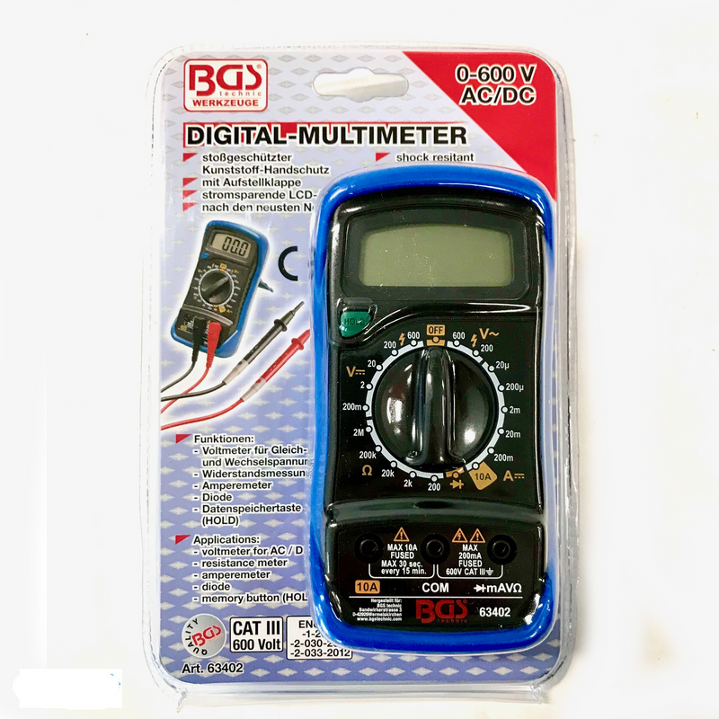 Multimetro digitale BGS 63402 AC/DC 600V 10A - Tecnista