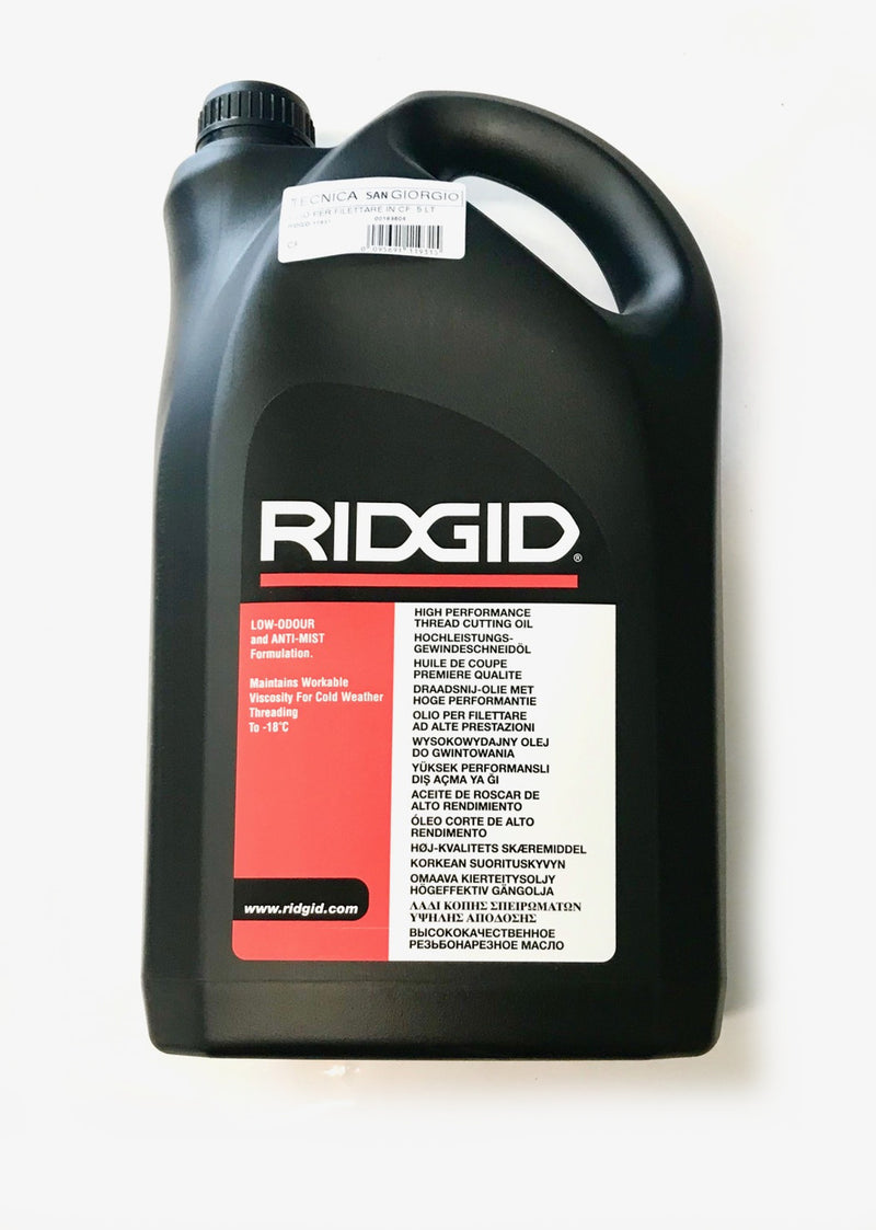 Olio per filettare su metalli RIDGID originale confezione 5 litri