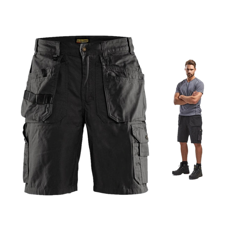 Black short work trousers for craftsmen, electricians sizes 48-50-52-54 BlackLader