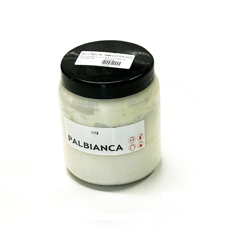 Liquid white abrasive paste to remove thin sanding lines. Jar Kg.1 c / a