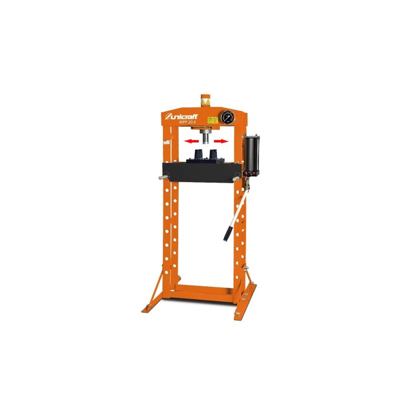 Pressa Idraulica 20 Tonnellate Pressatrice con manometro di controllo pressione cilindro laterale scorrevole Unicraft WPP 20 E