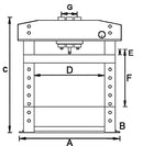 Pressa Idraulica 50 Tonnellate con manometro di controllo pressione cilindro laterale scorrevole WPP 50 EF
