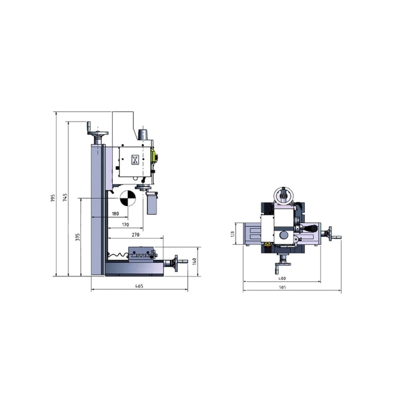 Trapano fresatrice da banco foratura max 16 mm 230V 500W LTF BF 16 VARIO