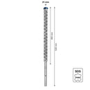 Drill bit for hammer SDS MAX attachment -8X diam 25x400mm or 28x400 mm for concrete BOSCH EXPERT