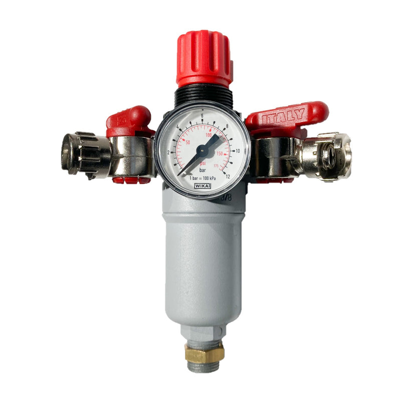 filtro-regolatore-aria-compressa-attacco-3/8"-con-manometro-e-2-rubinetti-di-uscita-Airex-452
