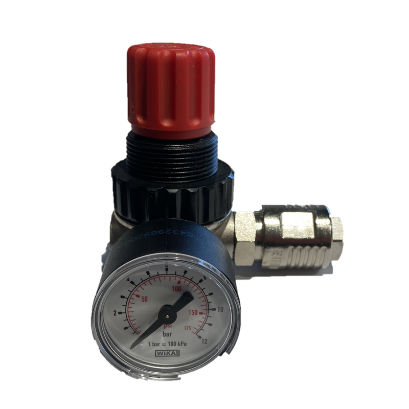 Reducer with compressed air pressure gauge max 12 bar with 1/4 "AIREX 455R quick tap